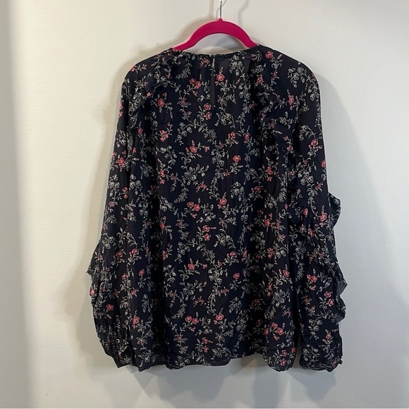 Paige “Keena” floral button up ruffle top XL - Picture 4 of 4